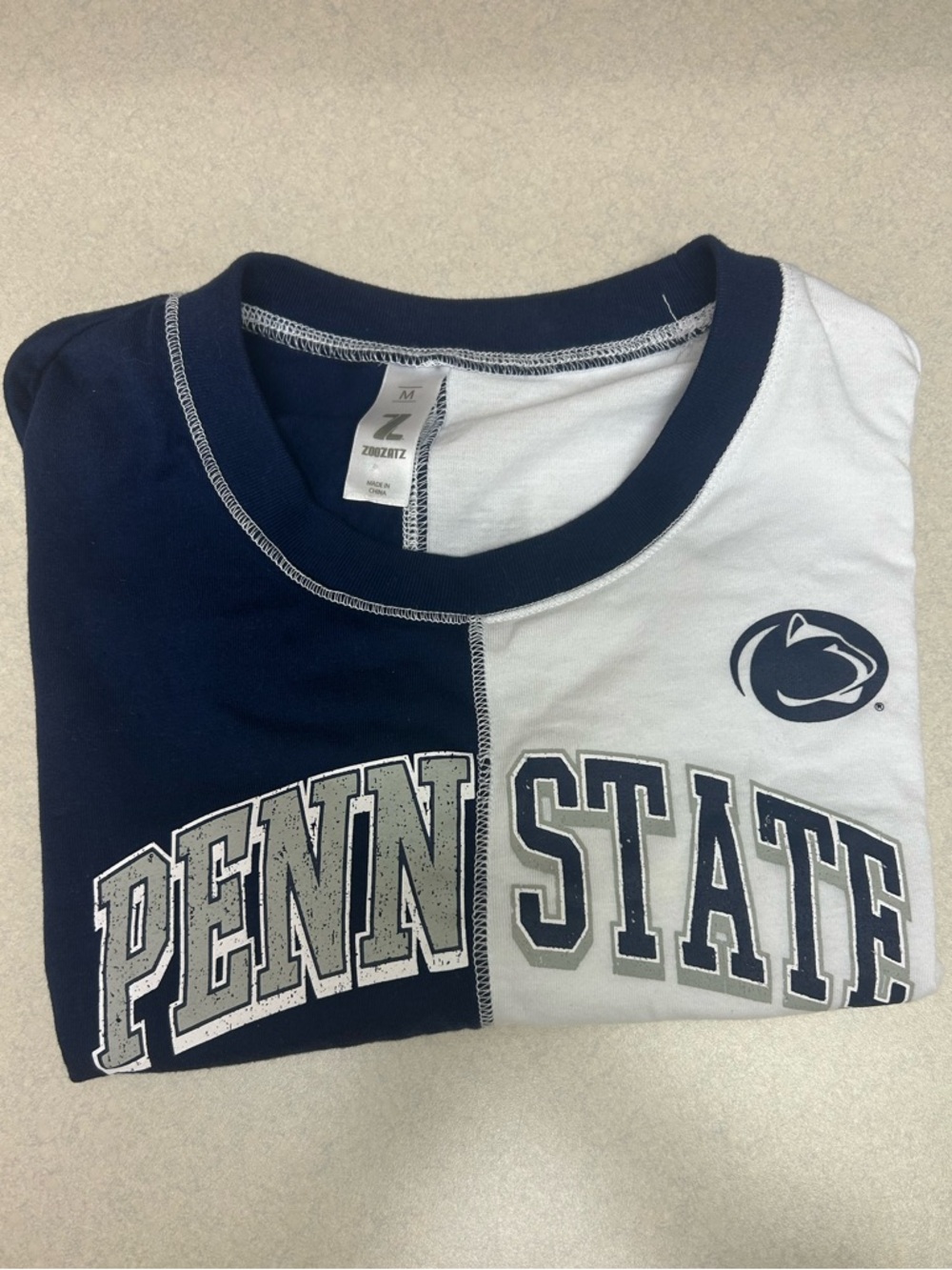 Penn State Split-Panel oversized Crop Tee Size Medium
